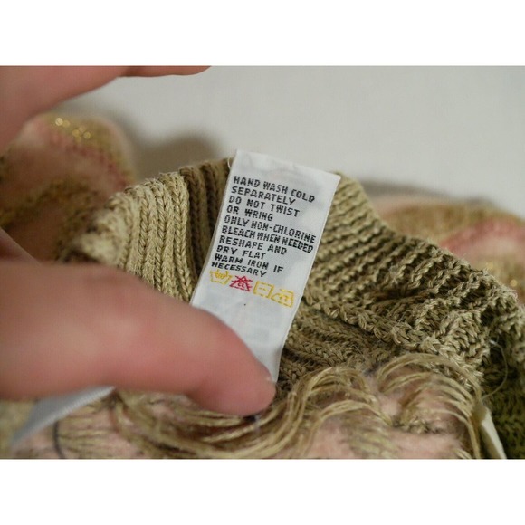 Vtg Bonnie Boerer Sweater Aztec Southwest Button Shoulder Sz Medium - Picture 9 of 12